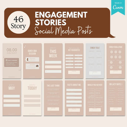 46 STORIES ENGAGEMENT INSTAGRAM - Social Media Templates