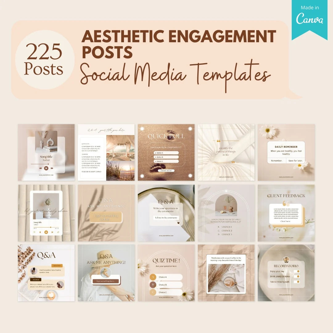 Aesthetic Engagement Posts - 225 Templates