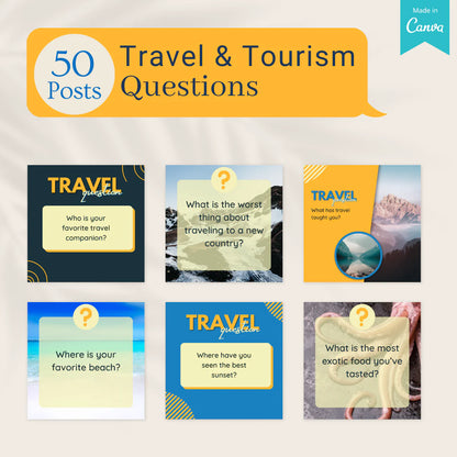 200 Travel & Tourism Posts - Social Media Templates