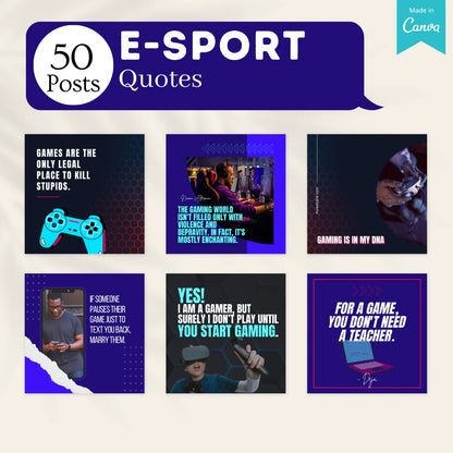 200 E-Sport Posts - Social Media Canva Templates