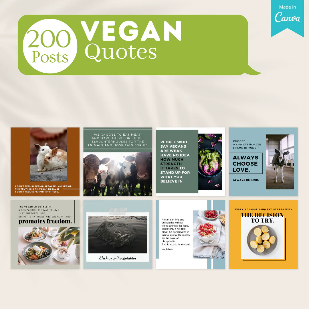 400 Vegan Posts - Social Media Templates