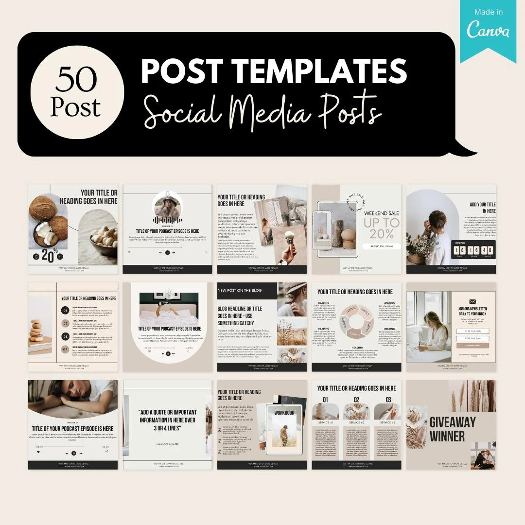 50 Facebook Post - Social Media Templates