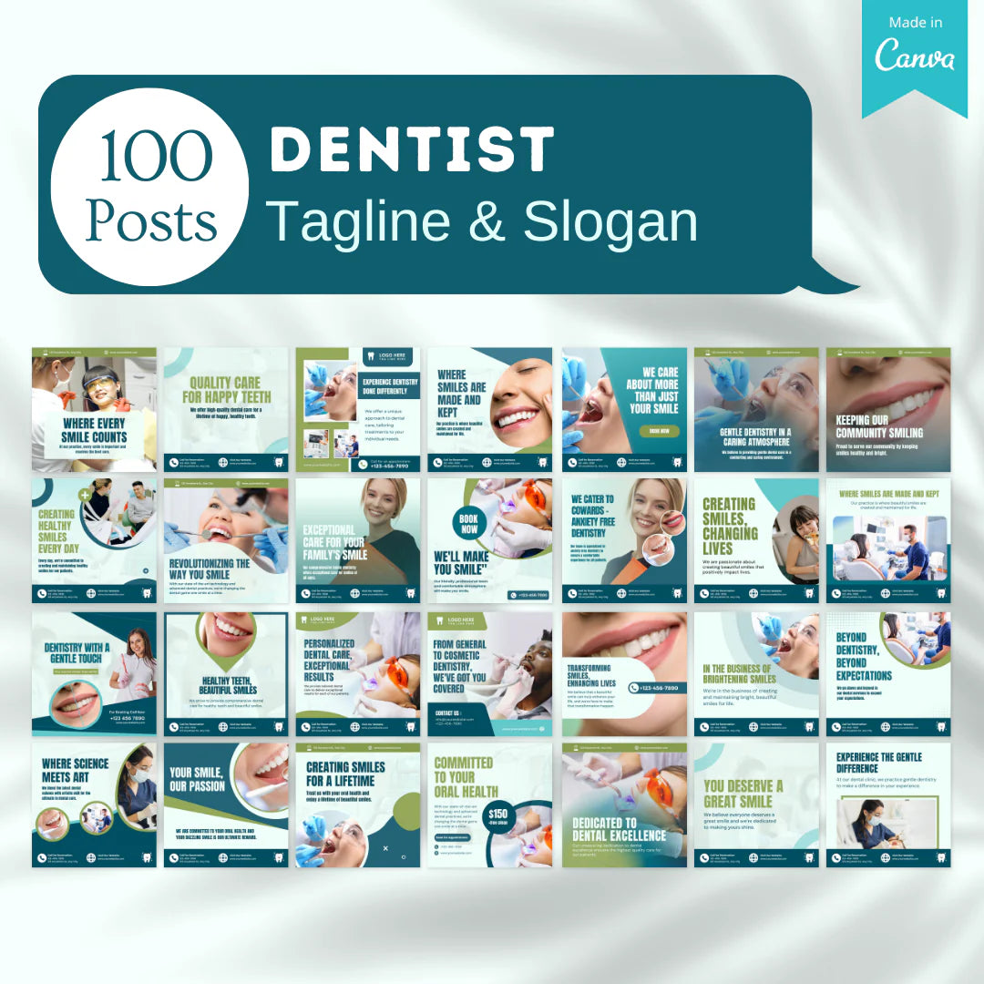 450 Dentist Posts - Social Media Templates