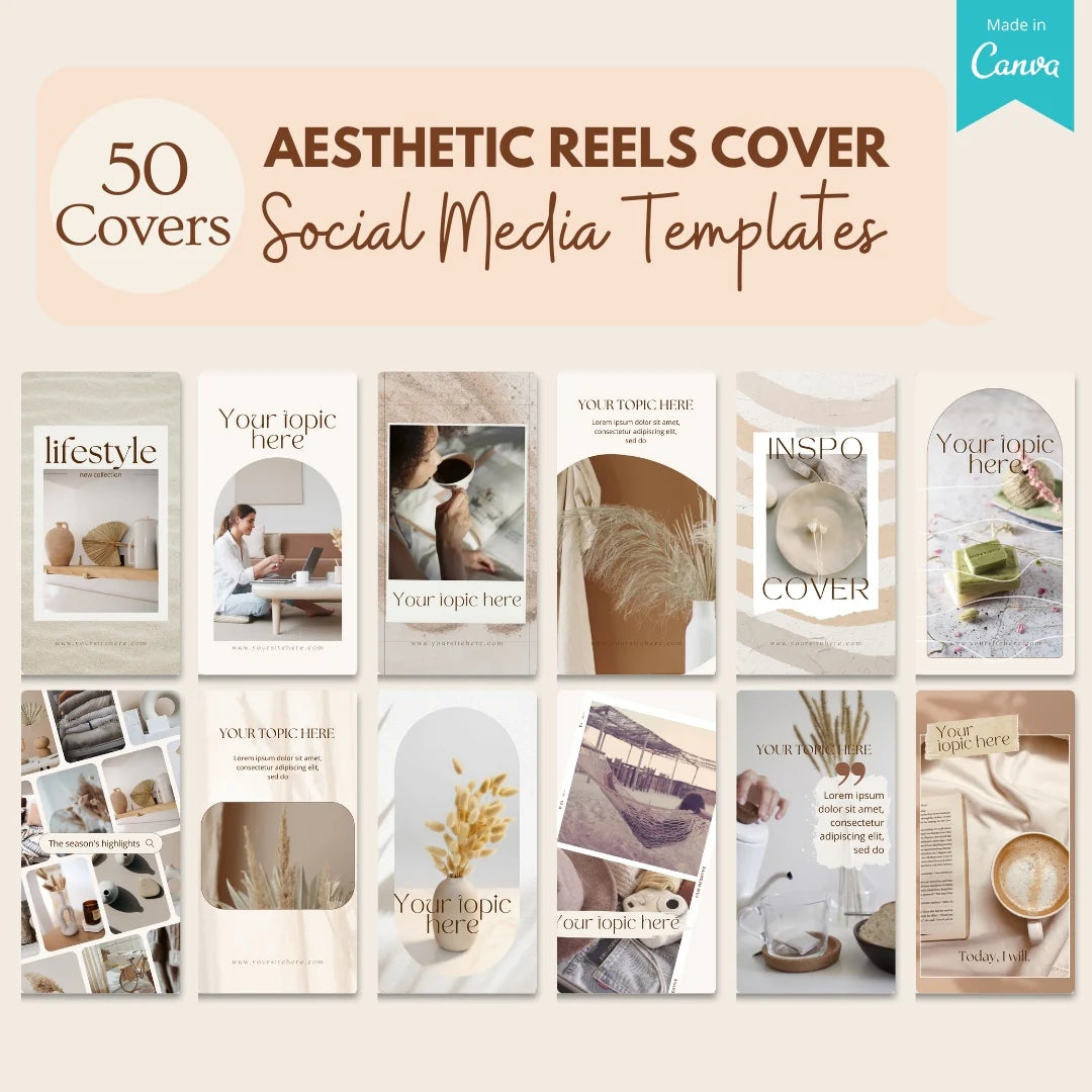 Aesthetic Reel Covers - 50 Templates