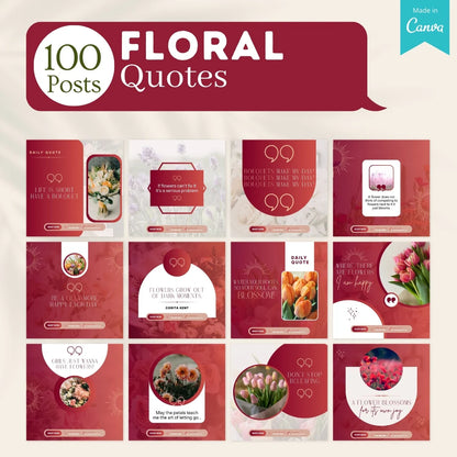 300 Floral Posts - Social Media Canva Templates