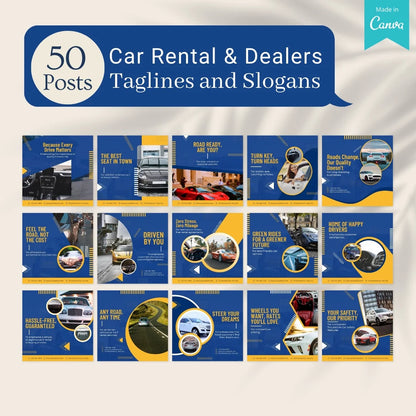 500 Car Rentals & Dealers Posts - Social Media Templates