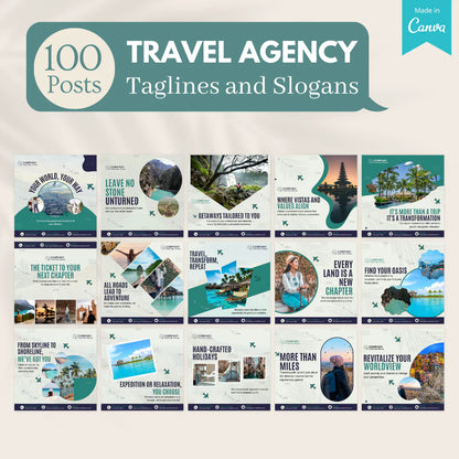 500 Travel Agency Posts - Social Media Templates