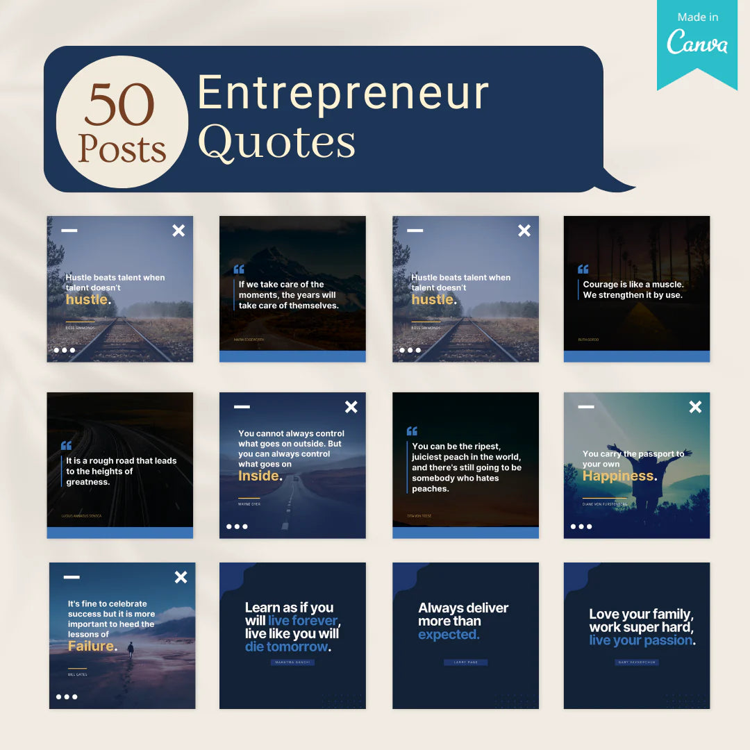 200 Entrepreneur Posts - Social Media Templates