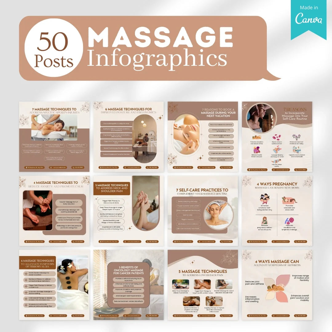 500 Massage Center - Social Media Canva Templates