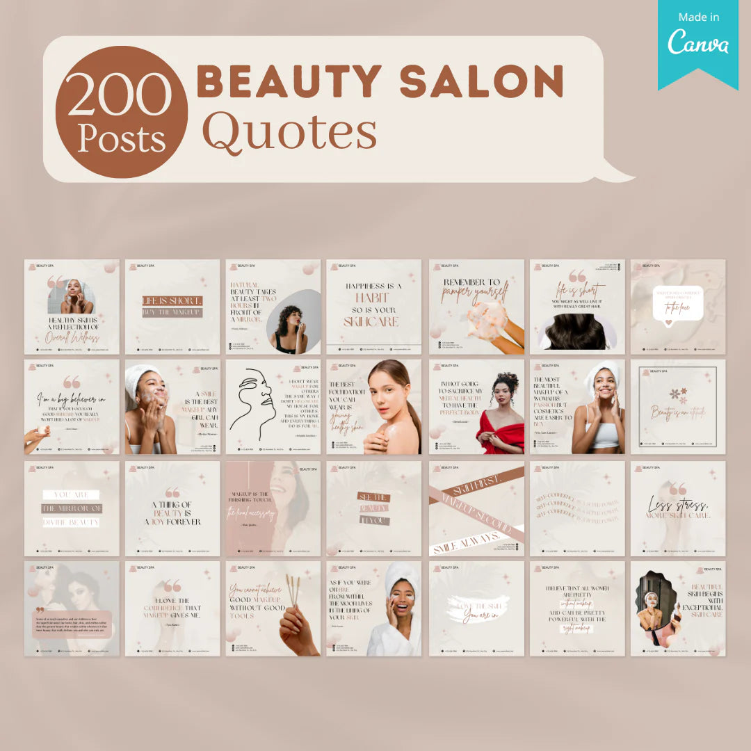 600 Beauty Salon Posts- Social Media Templates