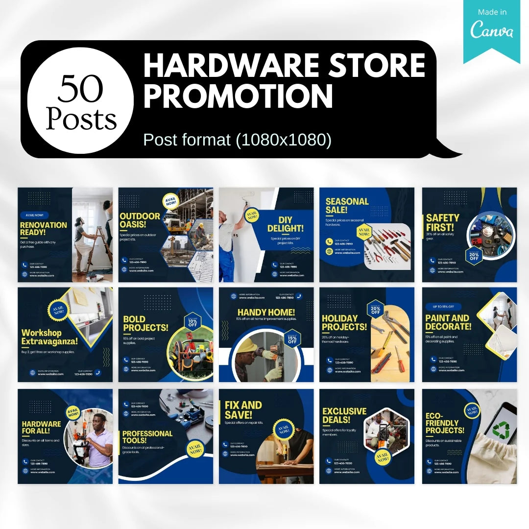 70 Hardware Store Promotion Canva Templates