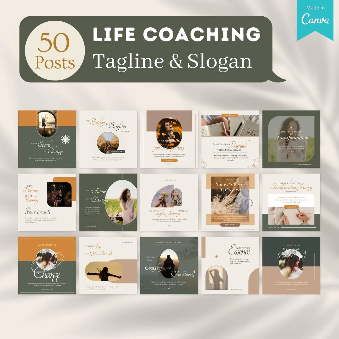 500 Life Coaching Posts - Social Media Templates