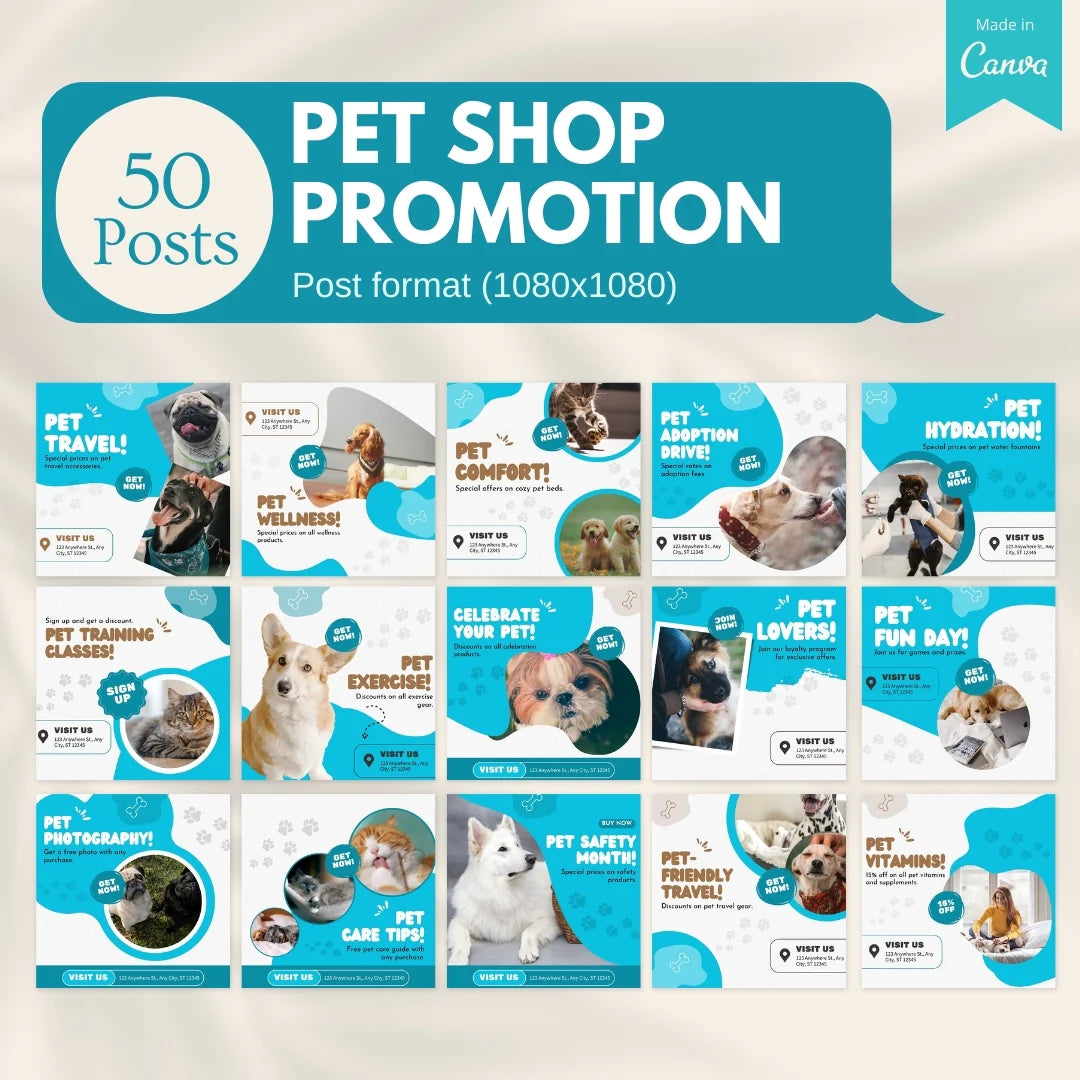 70 Pet Shop Promotion Canva Templates