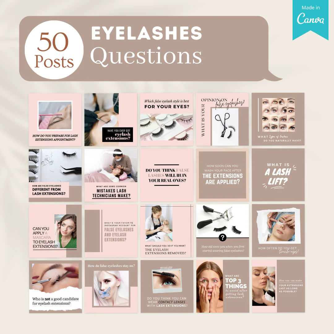 200 Eyelashes Posts - Social Media Templates