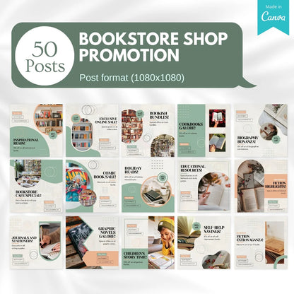 70 Bookstore Promotion Canva Templates