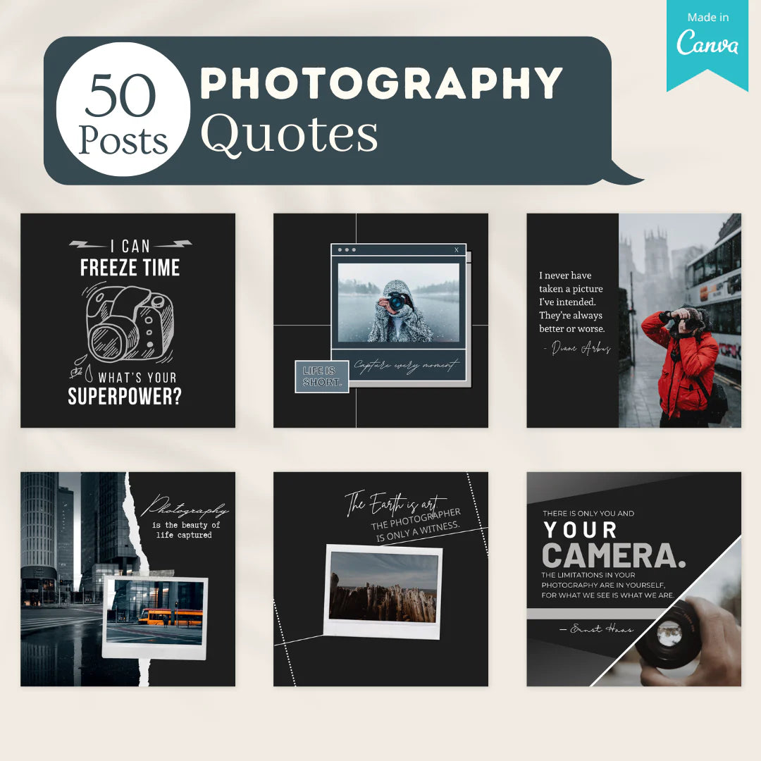 200 Photography Posts - Social Media Canva Templates