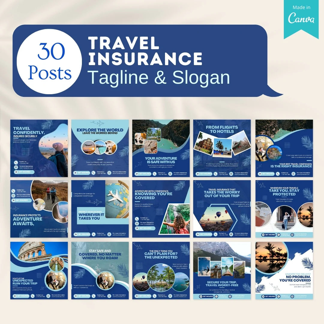 220 Travel Insurance Canva Templates