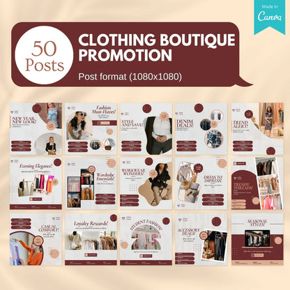 70 Clothing Boutique Promotion Canva Template