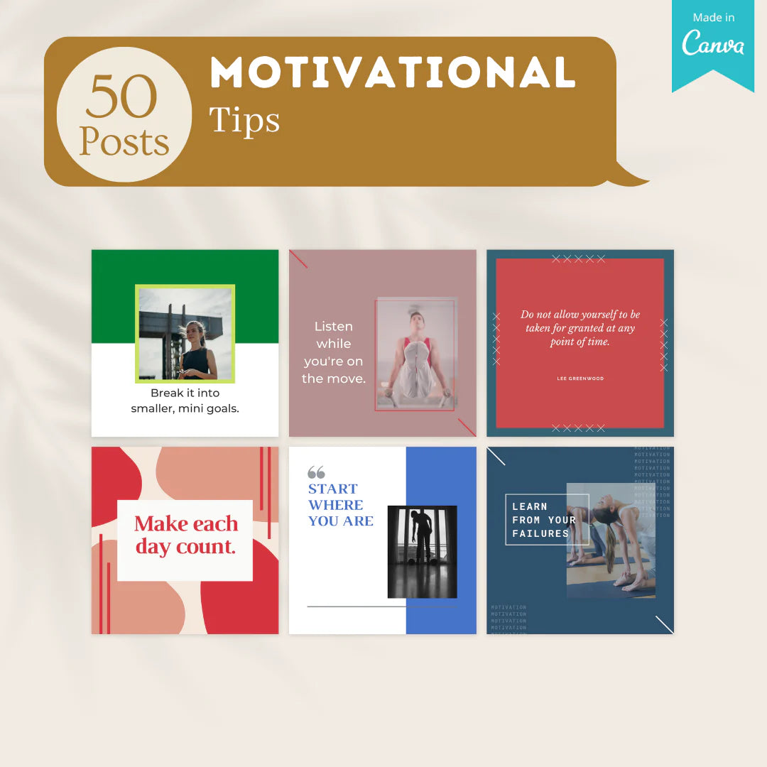 400 motivational posts - Social Media Templates