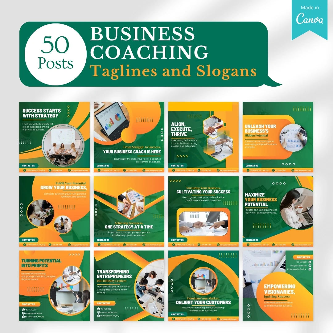 520 Business Coaching Posts - Social Media Templates