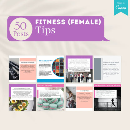 400 Fitness (Female) Posts - Social Media Templates