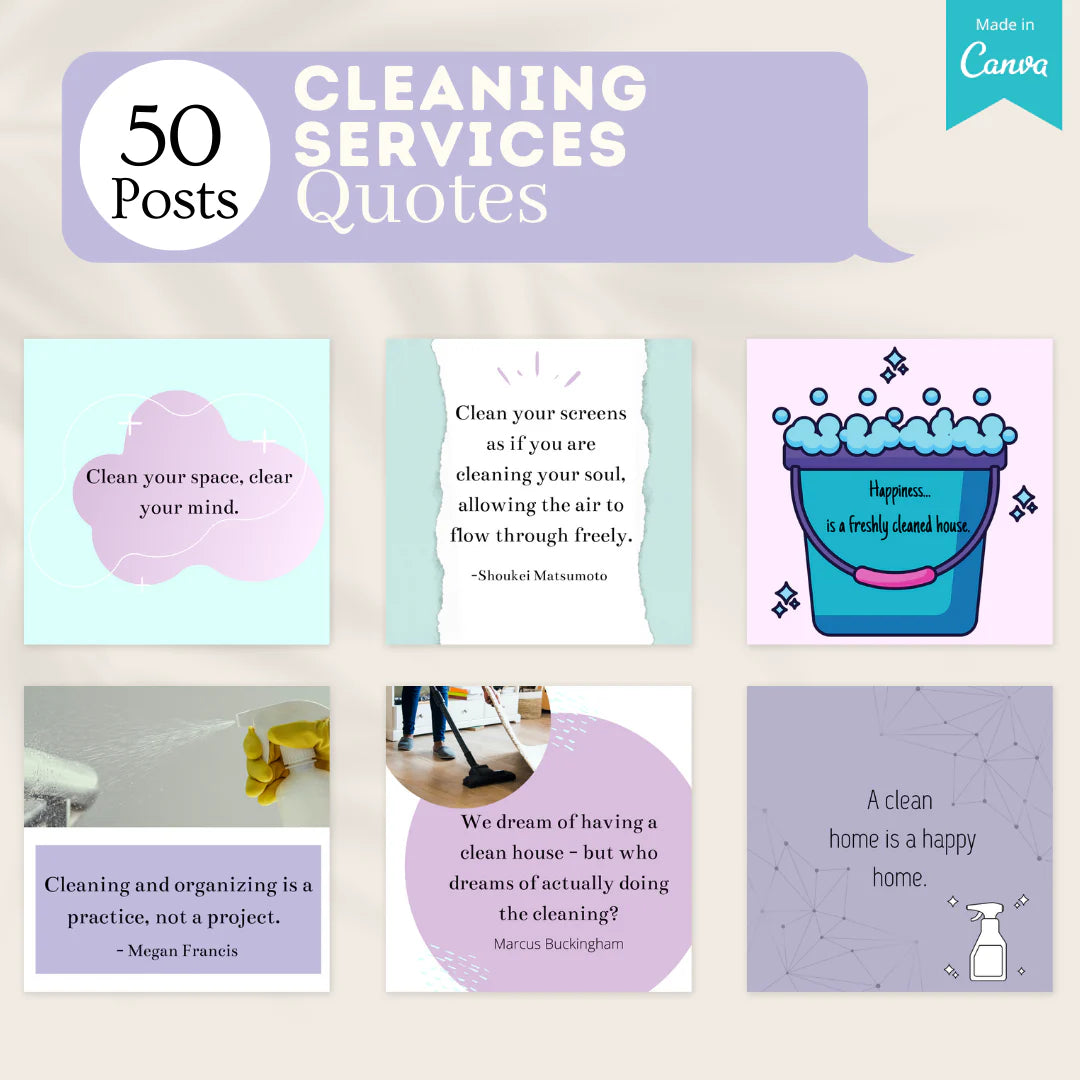 200 Cleaning Services Posts - Social Media Templates