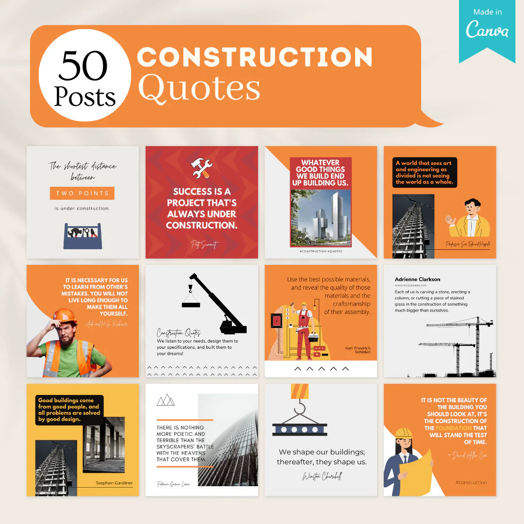 200 Construction Posts - Social Media Templates