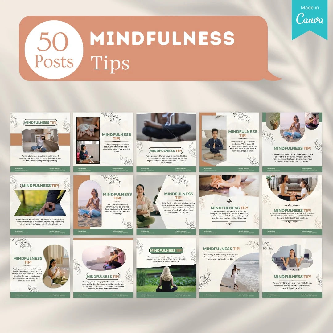 400 Mindfulness Posts - Social Media Templates