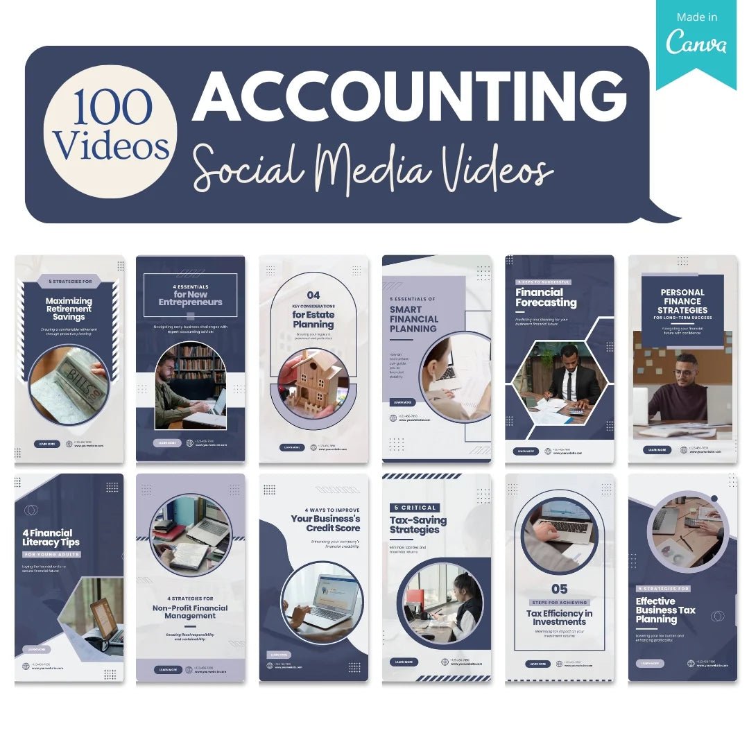 100 Accounting Video Templates Bundle