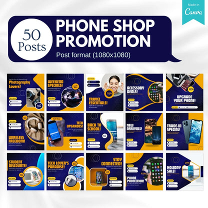 70 Phone Shop Promotion Canva Templates