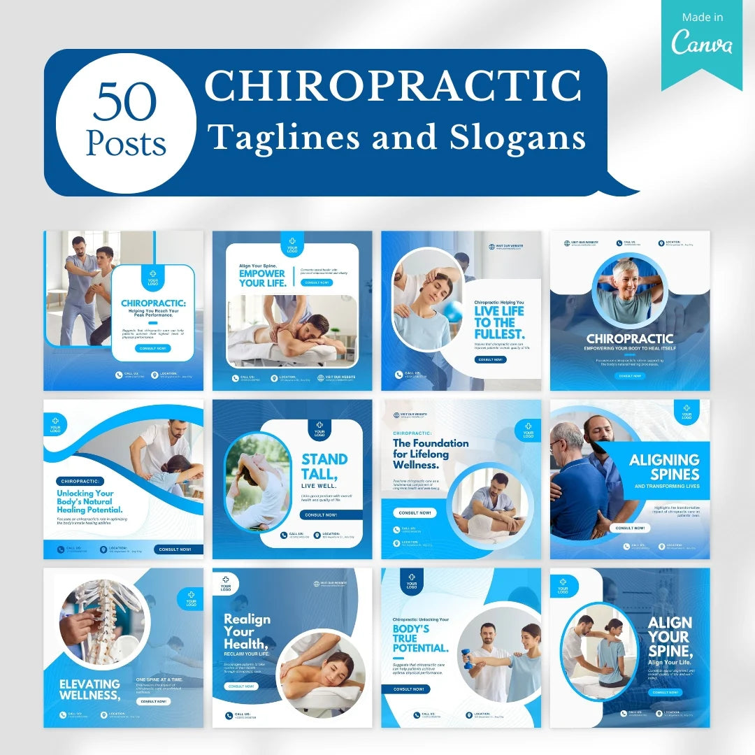 480 Chiropractic Posts - Social Media Canva Templates