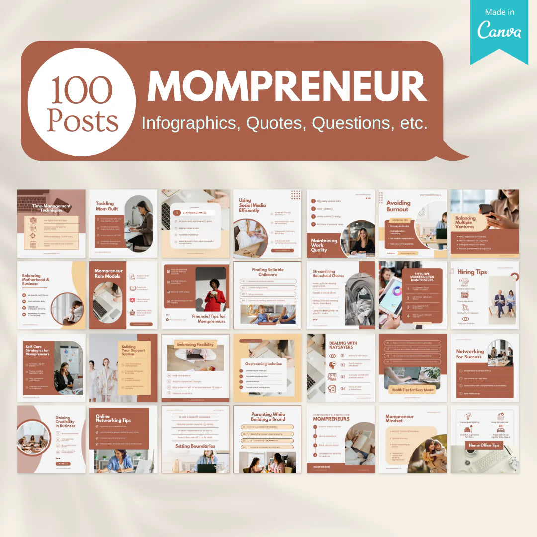 100 Mompreneur - Social Media Templates