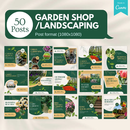 70 Garden Shop/Landscaping Promotion Canva Templates