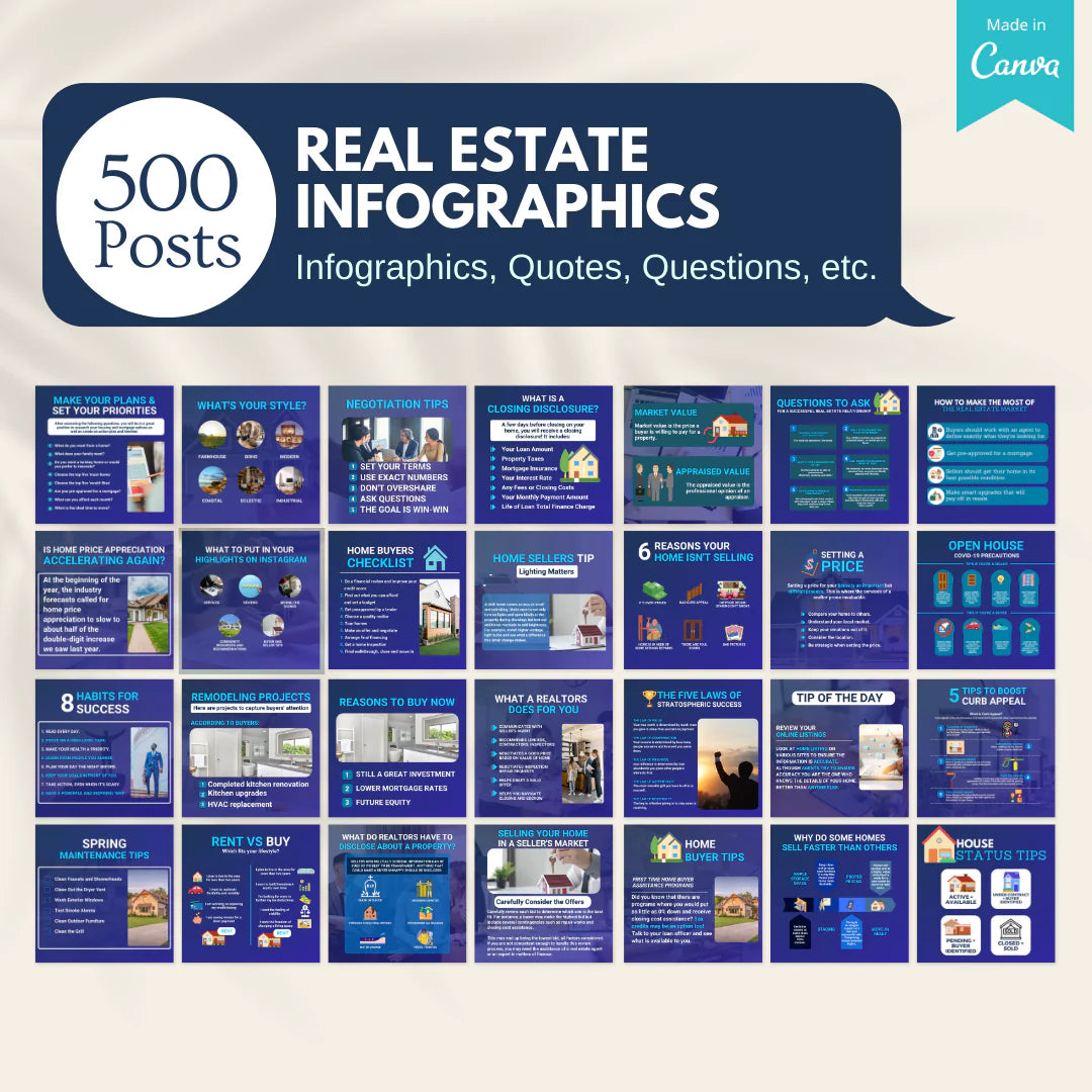 500 Real Estate Infographics - Social Media Template