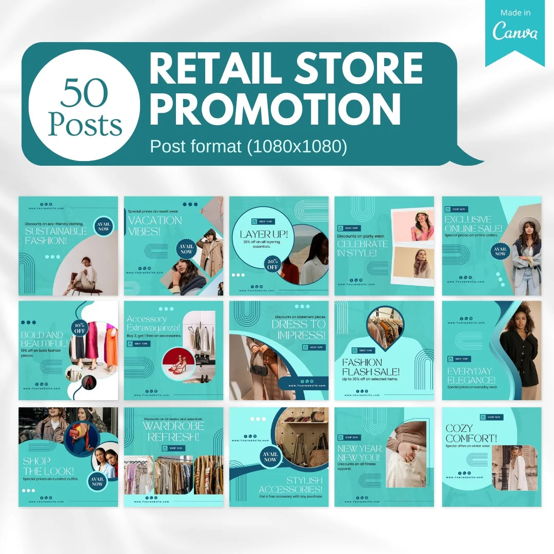 70 Retail Store Promotion Canva Templates