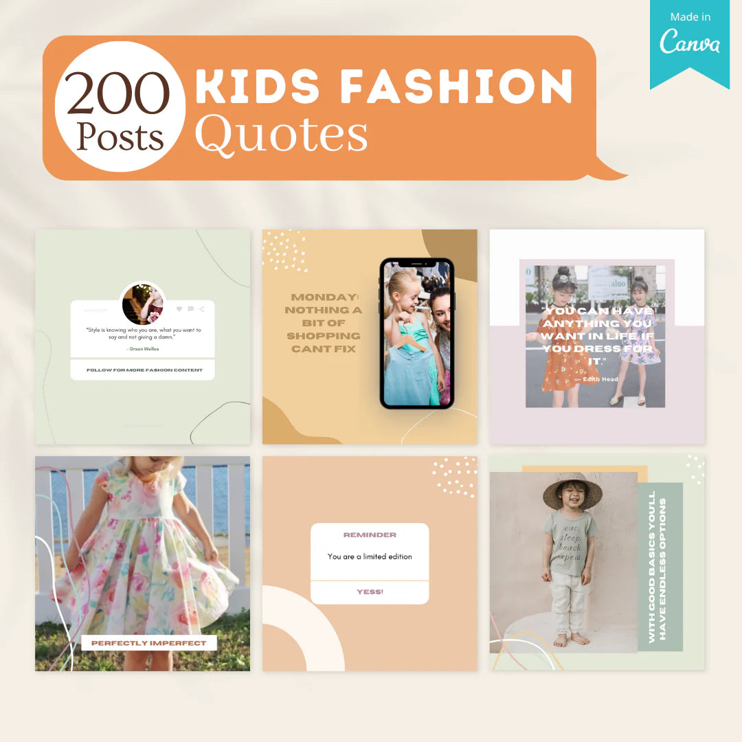 400 Kids Fashion Posts - Social Media Templates