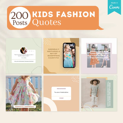 400 Kids Fashion Posts - Social Media Templates