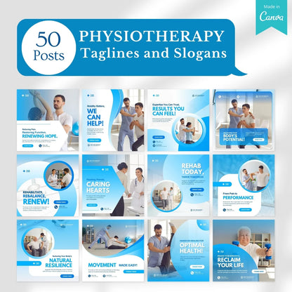 480 Physiotherapy Posts - Social Media Canva Templates