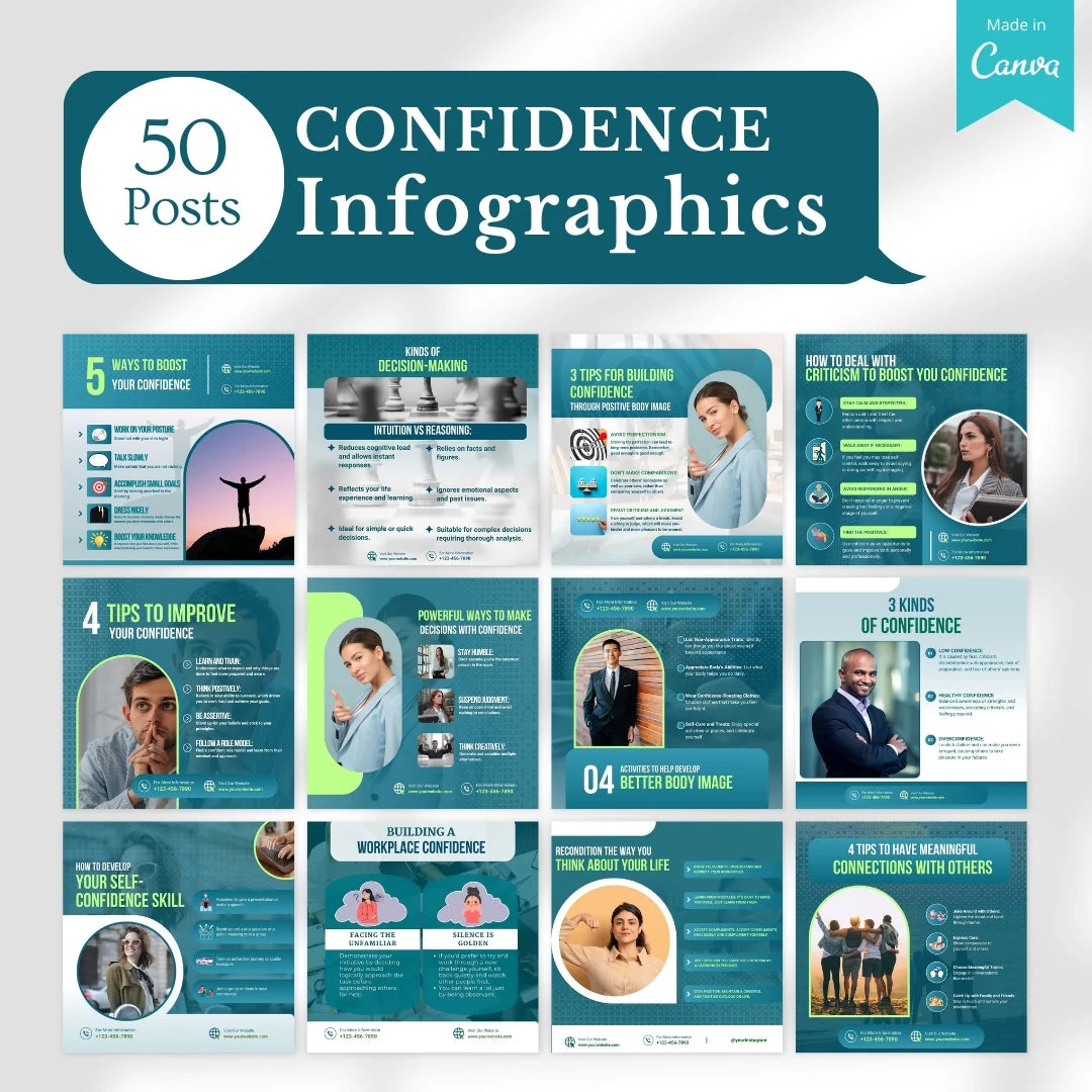 200 Confidence Posts - Canva Templates