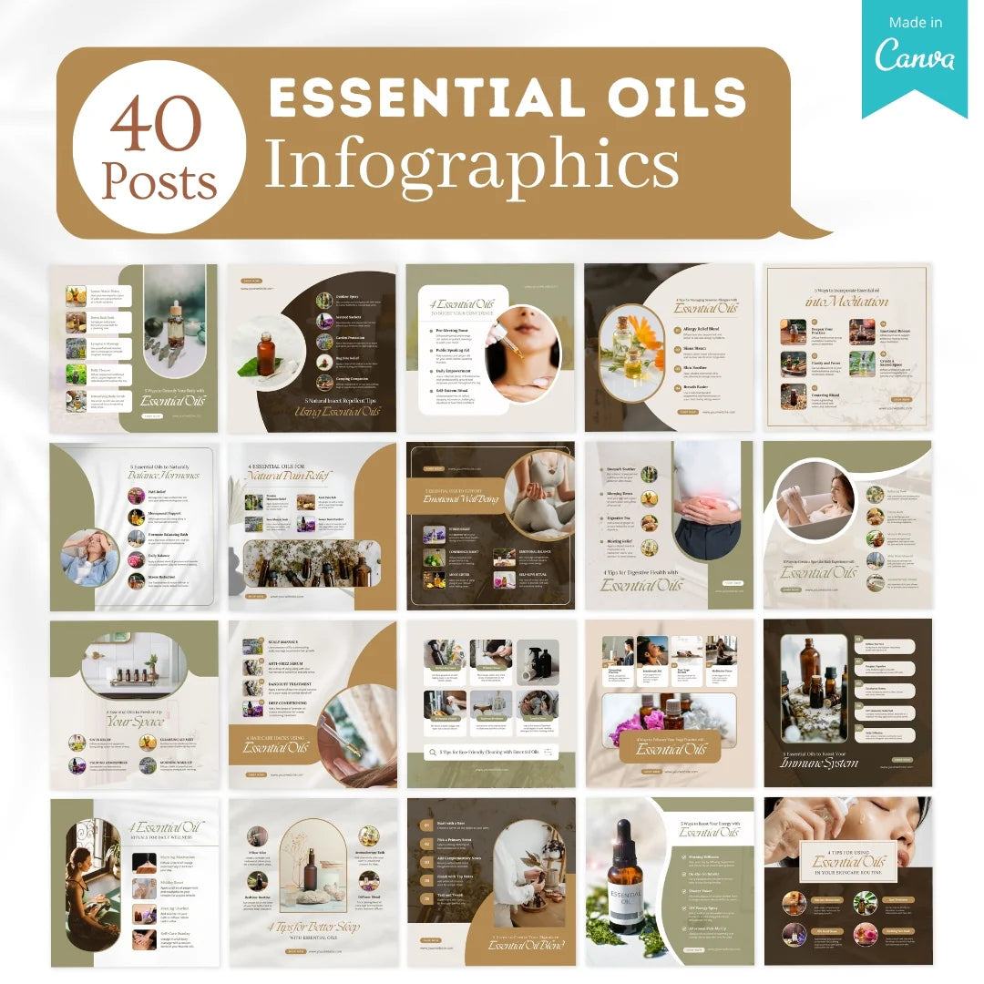 300 Essential Oils Posts - Social Media Templates