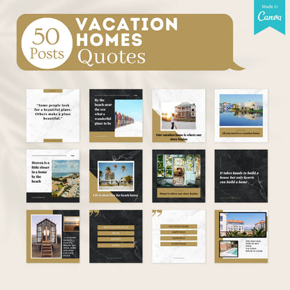 200 Vacation Homes Posts - Social Media Templates