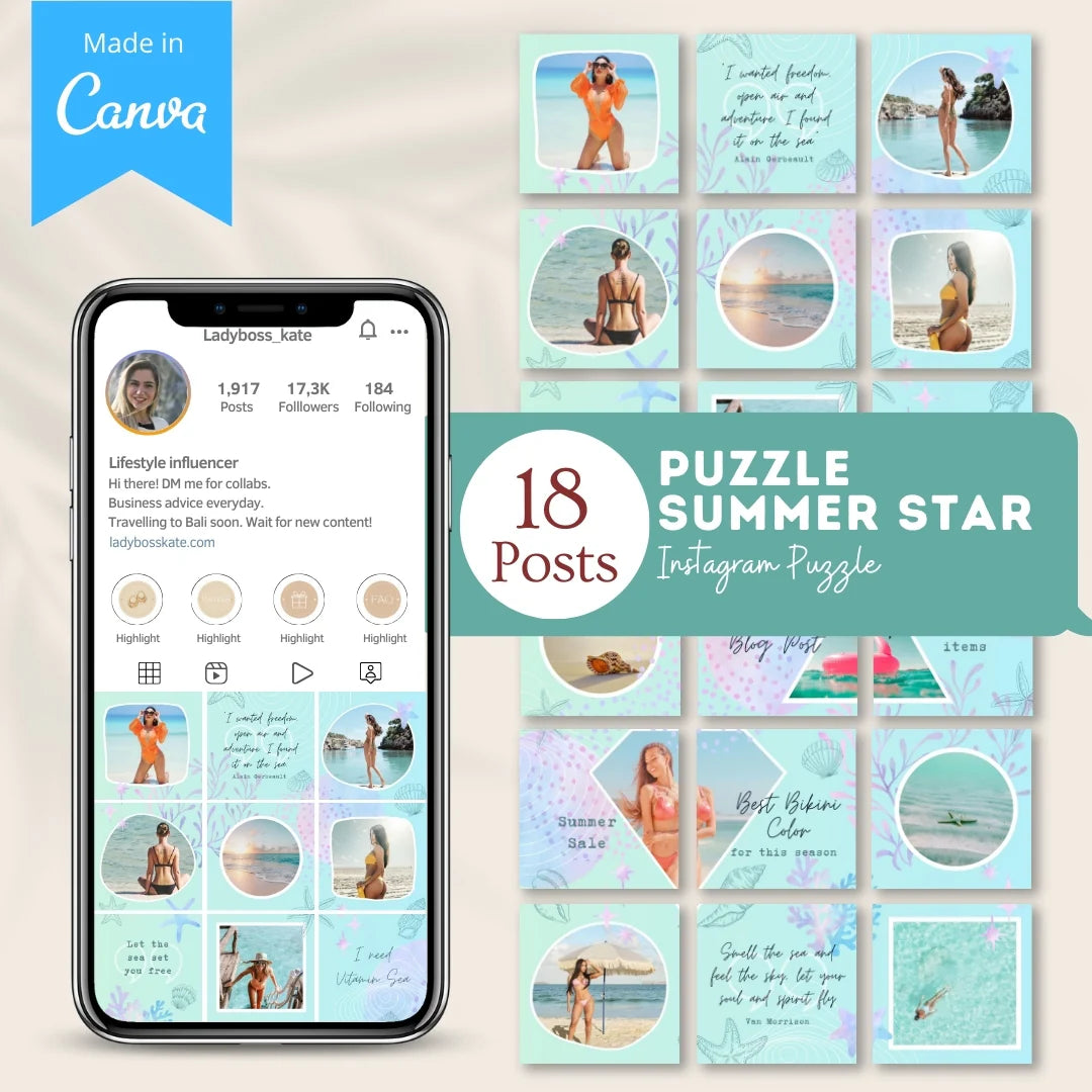 Puzzle Summer Star - Canva Templates