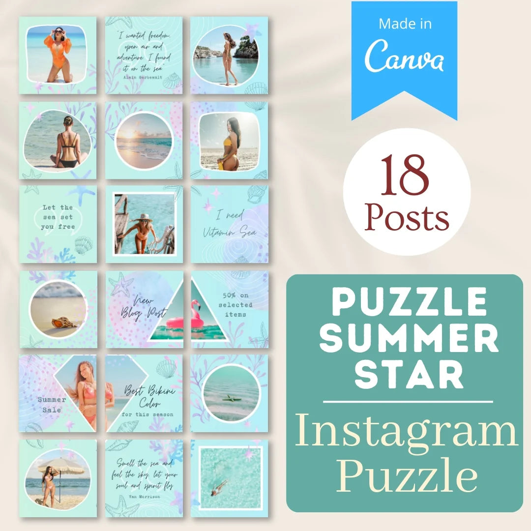 Puzzle Summer Star - Canva Templates