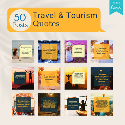 200 Travel & Tourism Posts - Social Media Templates