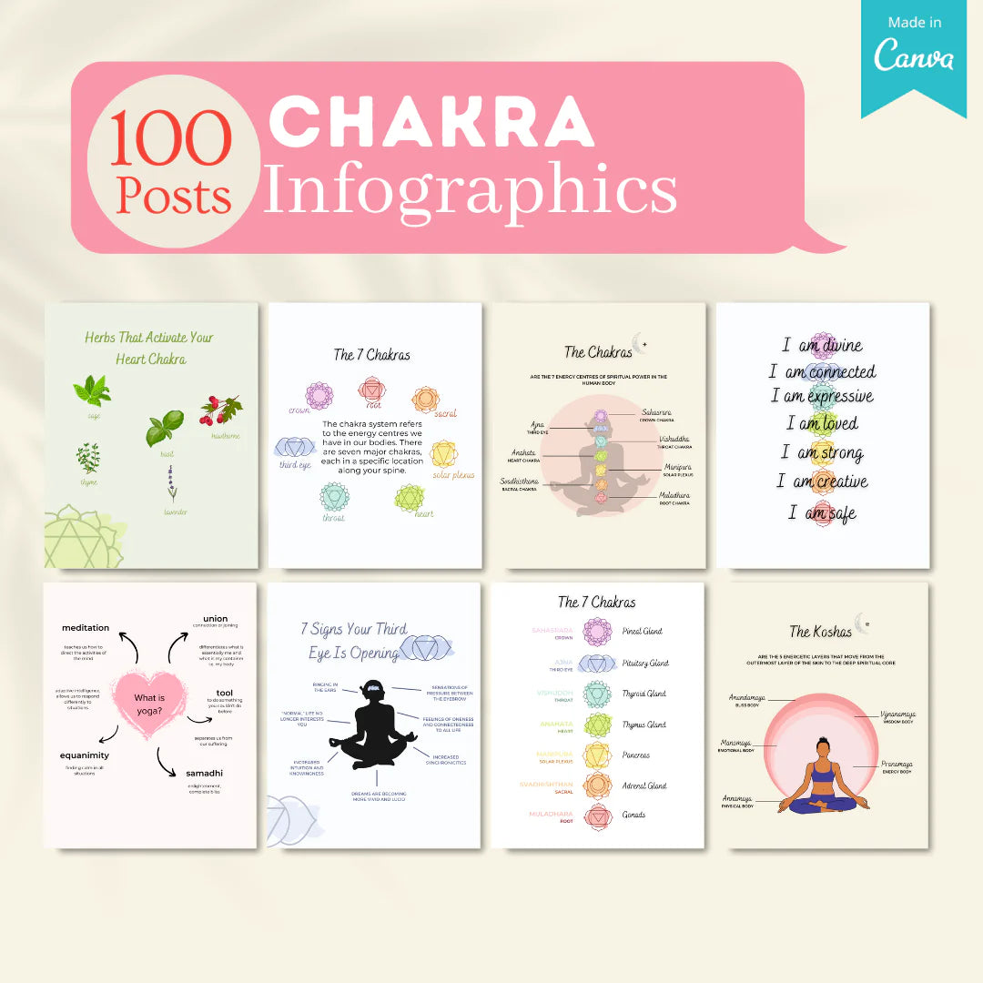 300 Yoga Infographics - Social Media Templates