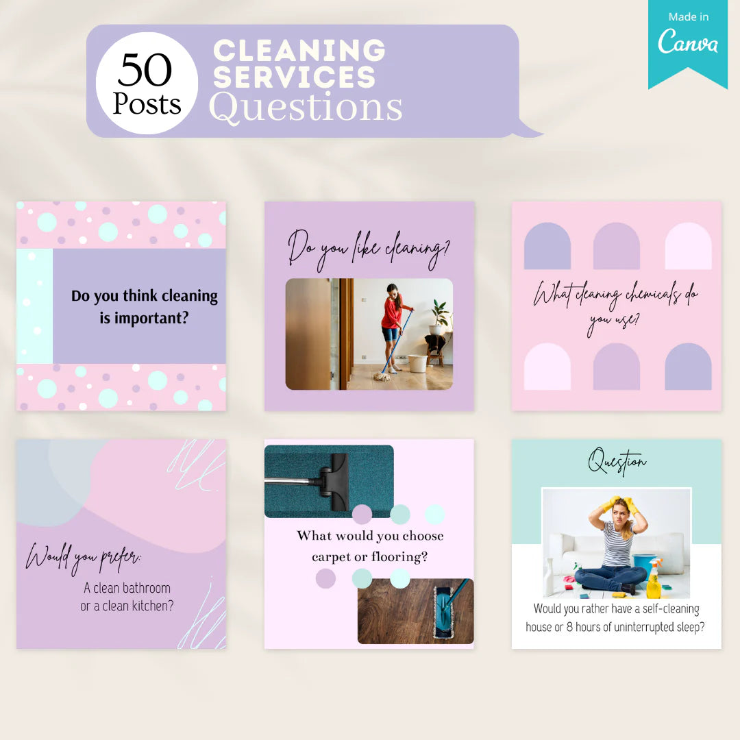 200 Cleaning Services Posts - Social Media Templates