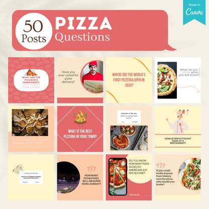 200 Pizza Posts - Social Media Templates