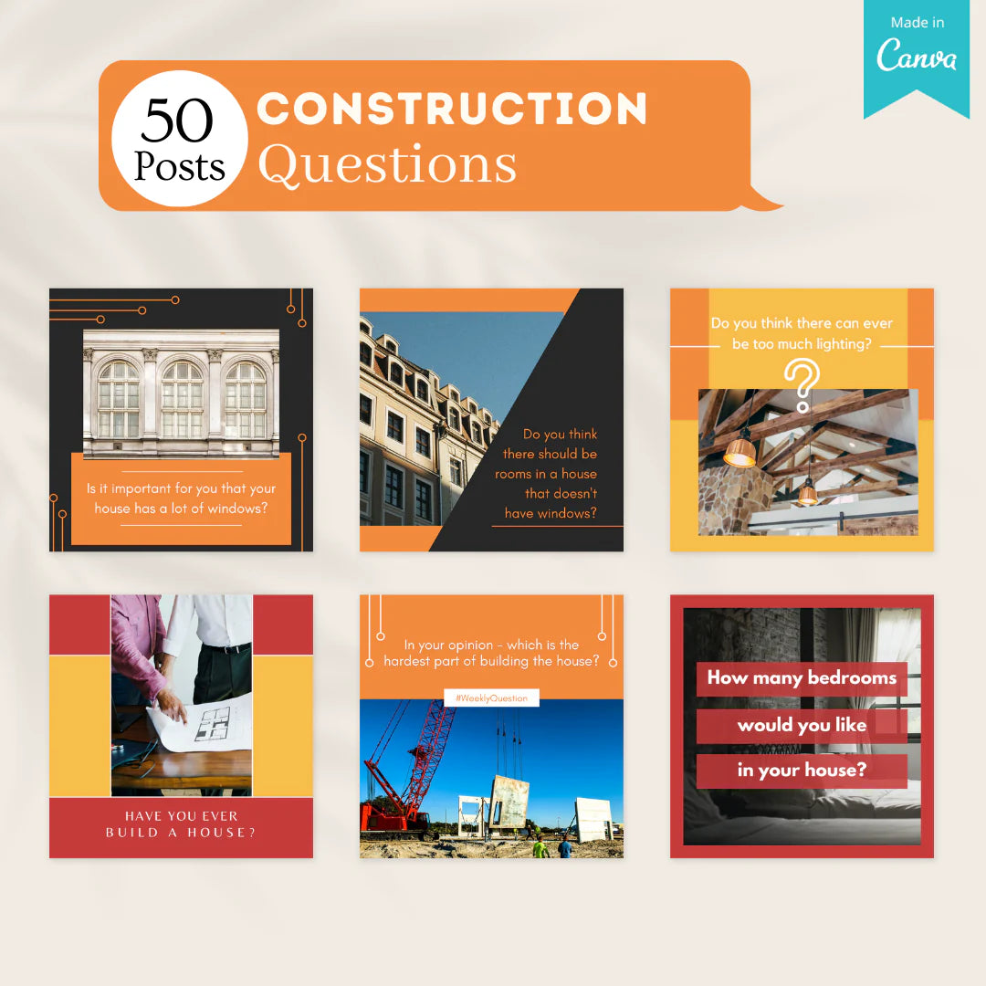 200 Construction Posts - Social Media Templates