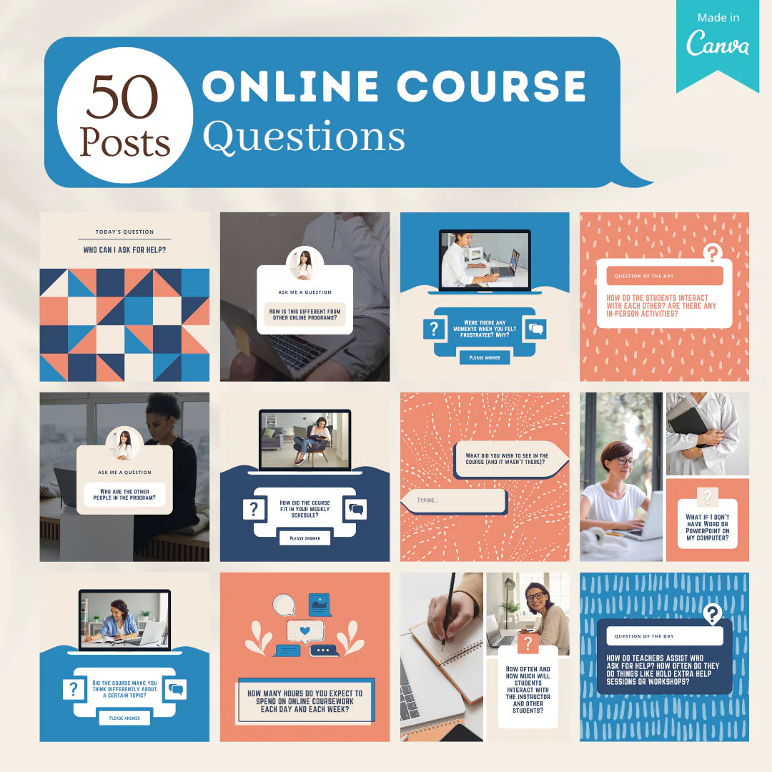 200 Online Course Posts - Social Media Templates