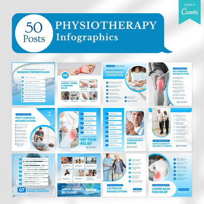 480 Physiotherapy Posts - Social Media Canva Templates